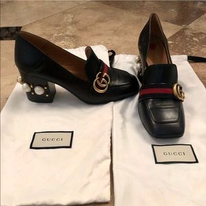 Authentic Gucci Black Pearl Peyton Heels